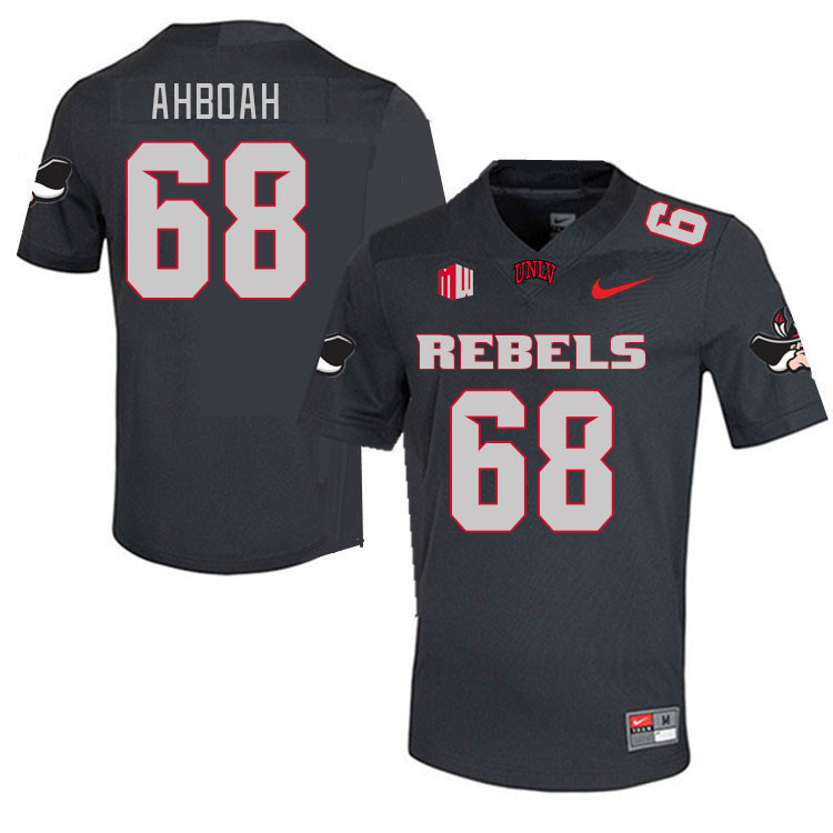 Men-Youth #68 Jayden Ahboah UNLV Rebels 2023 College Football Jerseys Stitched-Charcoal